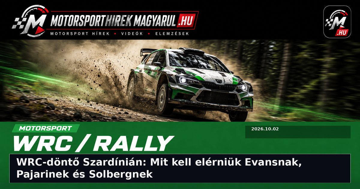 WRC-döntő Szardínián: Mit kell elérniük Evansnak, Pajarinek és Solbergnek