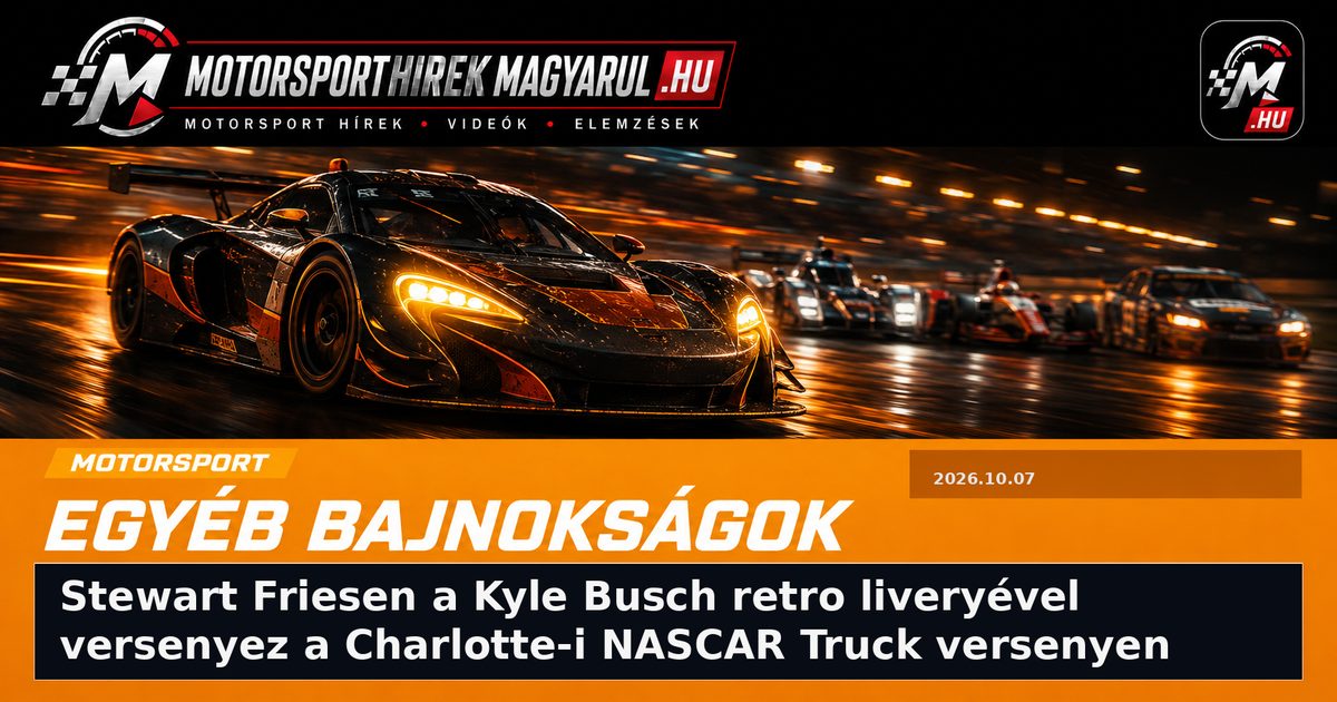 Stewart Friesen a Kyle Busch retro liveryével versenyez a Charlotte-i NASCAR Truck versenyen