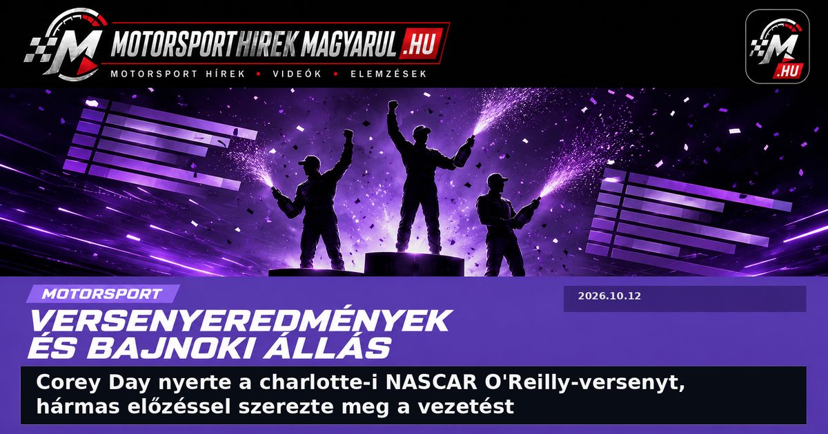 Corey Day nyerte a charlotte-i NASCAR O'Reilly-versenyt, hármas előzéssel szerezte meg a vezetést